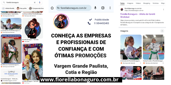 Site de Atleta de Karatê Fiorella Bonaguro avança na publicidade