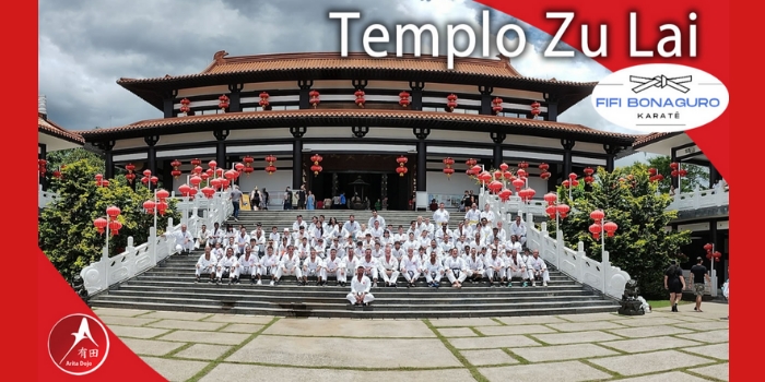 Treino de Karatê da Atleta Fiorella Bonaguro no templo Zu Lai